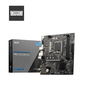 MSI PRO H610M-G Motherboard, Support Intel® Core™ 14th/ 13th/ 12th Gen Processors, Intel® Pentium® Gold and Celeron® Processors LGA 1700, Support for Windows® 11 64-bit, Windows® 10 64-bit