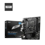 MSI PRO B760M-E Motherboard, Lightning Gen 4 PCI-e with Steel Armor, Supports DDR5 Memory, Dual Channel DDR5 6400+MHz (OC), Black