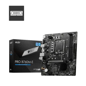 MSI PRO B760M-E Motherboard, Lightning Gen 4 PCI-e with Steel Armor, Supports DDR5 Memory, Dual Channel DDR5 6400+MHz (OC), Black
