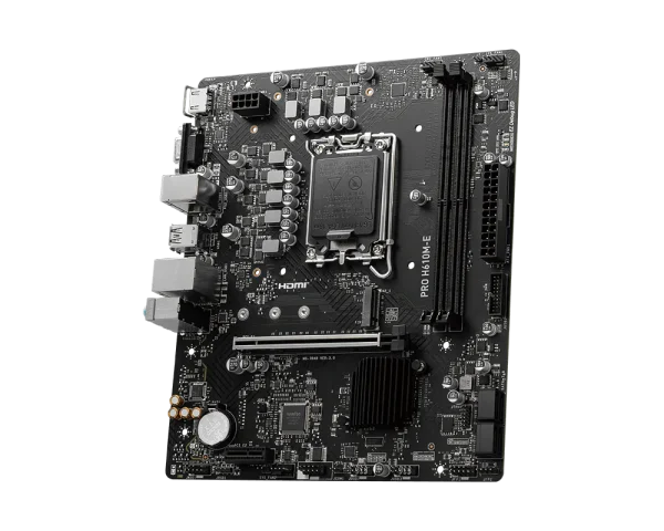 MSI PRO H610M-E Micro-ATX Motherboard, Support Intel® Core™ 14th/ 13th/ 12th Gen Processors, Intel® Pentium® Gold and Celeron® Processors LGA 1700 - Image 4