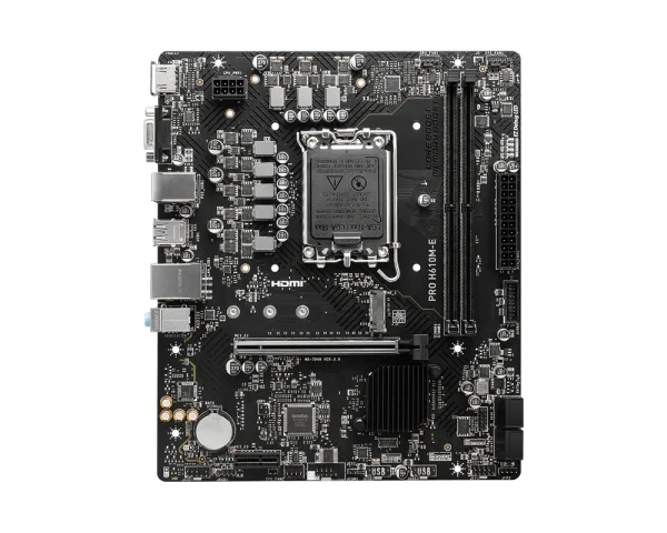 MSI PRO H610M-E Micro-ATX Motherboard, Support Intel® Core™ 14th/ 13th/ 12th Gen Processors, Intel® Pentium® Gold and Celeron® Processors LGA 1700 - Image 2