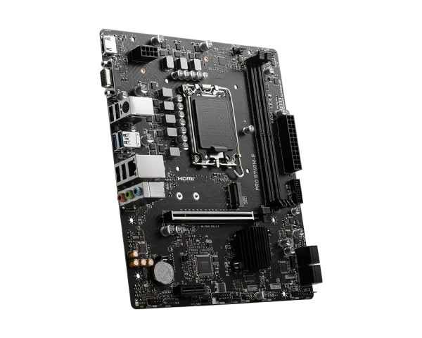 MSI PRO B760M-E Motherboard, Lightning Gen 4 PCI-e with Steel Armor, Supports DDR5 Memory, Dual Channel DDR5 6400+MHz (OC), Black - Image 3