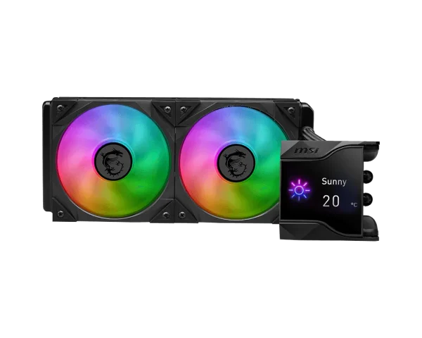 MSI MPG CORELIQUID D240 Liquid Cooler, 2.4” Customizable IPS display, Latest CPU socket supported: Intel LGA 1700 & AMD AM5, Black - Image 3