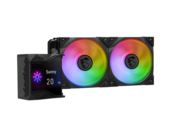 MSI MPG CORELIQUID D240 Liquid Cooler, 2.4” Customizable IPS display, Latest CPU socket supported: Intel LGA 1700 & AMD AM5, Black - Image 2