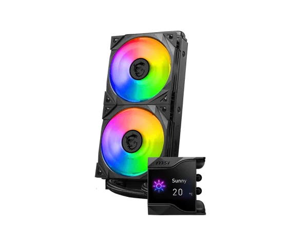 MSI MPG CORELIQUID D240 Liquid Cooler, 2.4” Customizable IPS display, Latest CPU socket supported: Intel LGA 1700 & AMD AM5, Black - Image 4