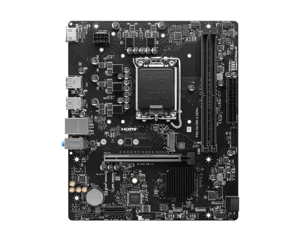 MSI PRO H610M-S DDR4 Motherboard, Support Intel® Core™ 14th/ 13th/ 12th Gen Processors, Intel® Pentium® Gold and Celeron® Processors LGA 1700, Support for Windows® 11 64-bit, Windows® 10 64-bit - Image 2