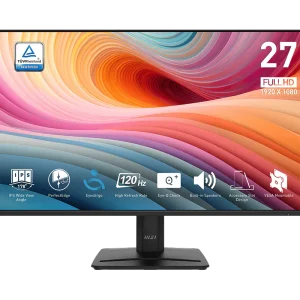 MSI PRO MP275 E2 27" Business Productivity Monitor, 1920 x 1080 (FHD) IPS Panel, 120Hz Refresh Rate, 1ms (MPRT) / 4ms (GTG) Response Time, Black