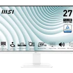 MSI PRO MP273AW 27" Business Productivity Monitor, 1920 x 1080 (FHD) IPS Panel, 100Hz Refresh Rate, 1ms (MPRT) / 4ms (GTG) Response Time, White