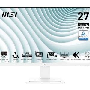MSI PRO MP273AW 27" Business Productivity Monitor, 1920 x 1080 (FHD) IPS Panel, 100Hz Refresh Rate, 1ms (MPRT) / 4ms (GTG) Response Time, White
