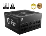 MSI MAG A850GL PCIE5 Fully Modular Power Supply, ATX 3.0 compatible, native PCIe 5.0 connector, 80 Plus Gold certified for high efficiency, Black