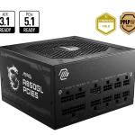 MSI MAG A850GL PCIE5 Fully Modular Power Supply, ATX 3.0 compatible, native PCIe 5.0 connector, 80 Plus Gold certified for high efficiency, Black