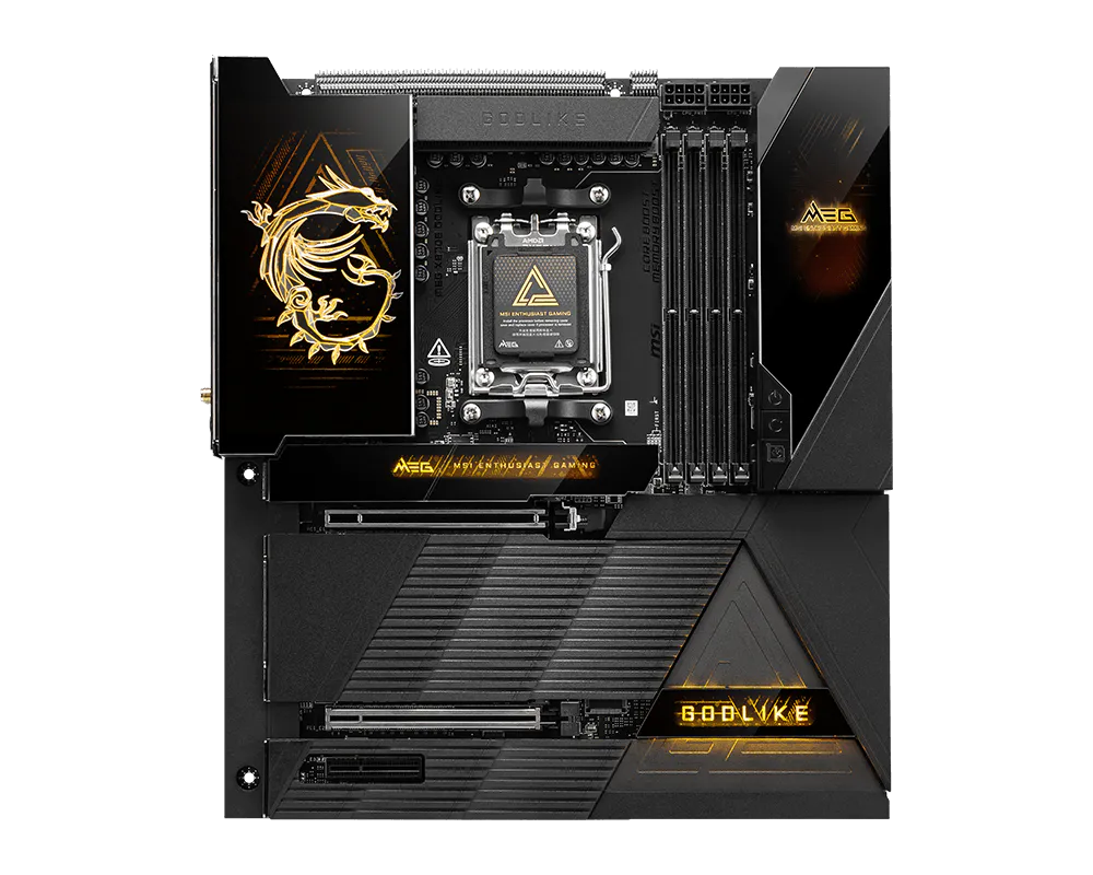 MSI MEG X870E GODLIKE Motherboard, Supports AMD Ryzen™ 9000/ 8000/ 7000 Series Desktop Processors, Socket AM5, Wi-Fi 7