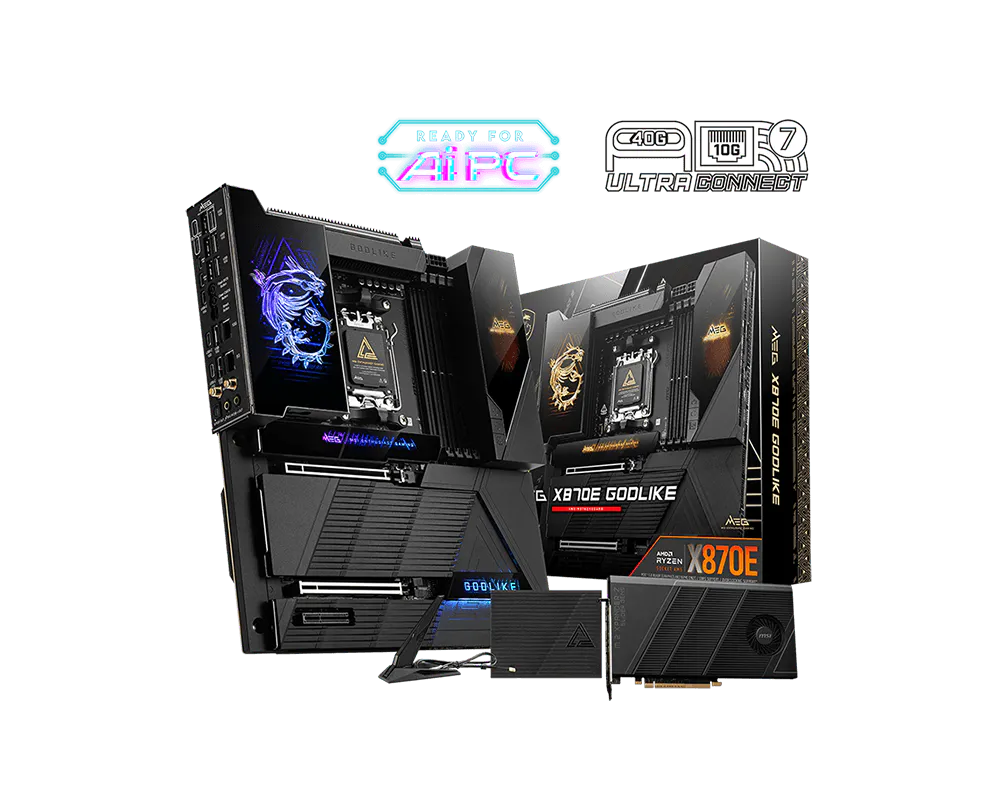 MSI MEG X870E GODLIKE Motherboard, Supports AMD Ryzen™ 9000/ 8000/ 7000 Series Desktop Processors, Socket AM5, Wi-Fi 7