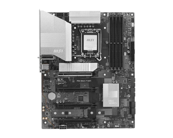 MSI PRO B860-P WIFI Motherboard, Supports Intel® Core™ Ultra Processors (Series 2) LGA 1851, Wi-Fi 7, Black - Image 2