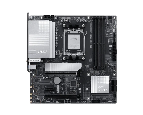 MSI PRO B850M-A WIFI Motherboard, Socket AM5, Supports AMD Ryzen™ 9000/ 8000/ 7000 Series Desktop Processors, Wi-Fi 7, Black - Image 2