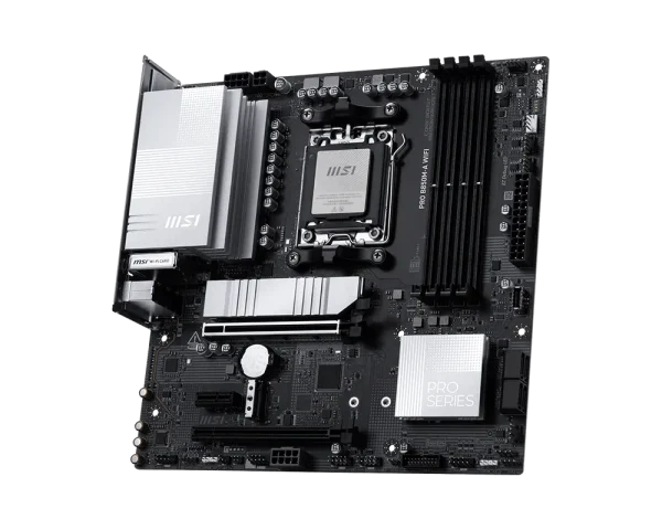 MSI PRO B850M-A WIFI Motherboard, Socket AM5, Supports AMD Ryzen™ 9000/ 8000/ 7000 Series Desktop Processors, Wi-Fi 7, Black - Image 4
