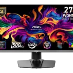 MSI MAG 272QP QD-OLED X50 27" Gaming Monitor, 3rd-gen QD-OLED panel , 500Hz refresh rate, 0.03ms (GtG) response time, DisplayHDR True Black 500, HDMI 2.1 ports, Black