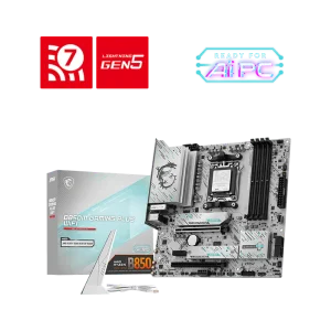 MSI B850M GAMING PLUS WIFI Motherboard, Supports AMD Ryzen™ 9000 / 8000 / 7000 Series Desktop Processors, Supports DDR5 Memory, Dual Channel DDR5 8200+ MT/s (OC), White