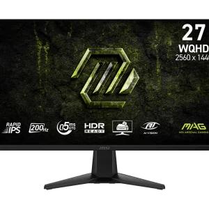 MSI MAG 275QF E20 27" Gaming Monitor, 2560 x 1440 (WQHD) Panel, 200Hz refresh rate, rapid 0.5ms (GtG, Min) response time, HDR, Black