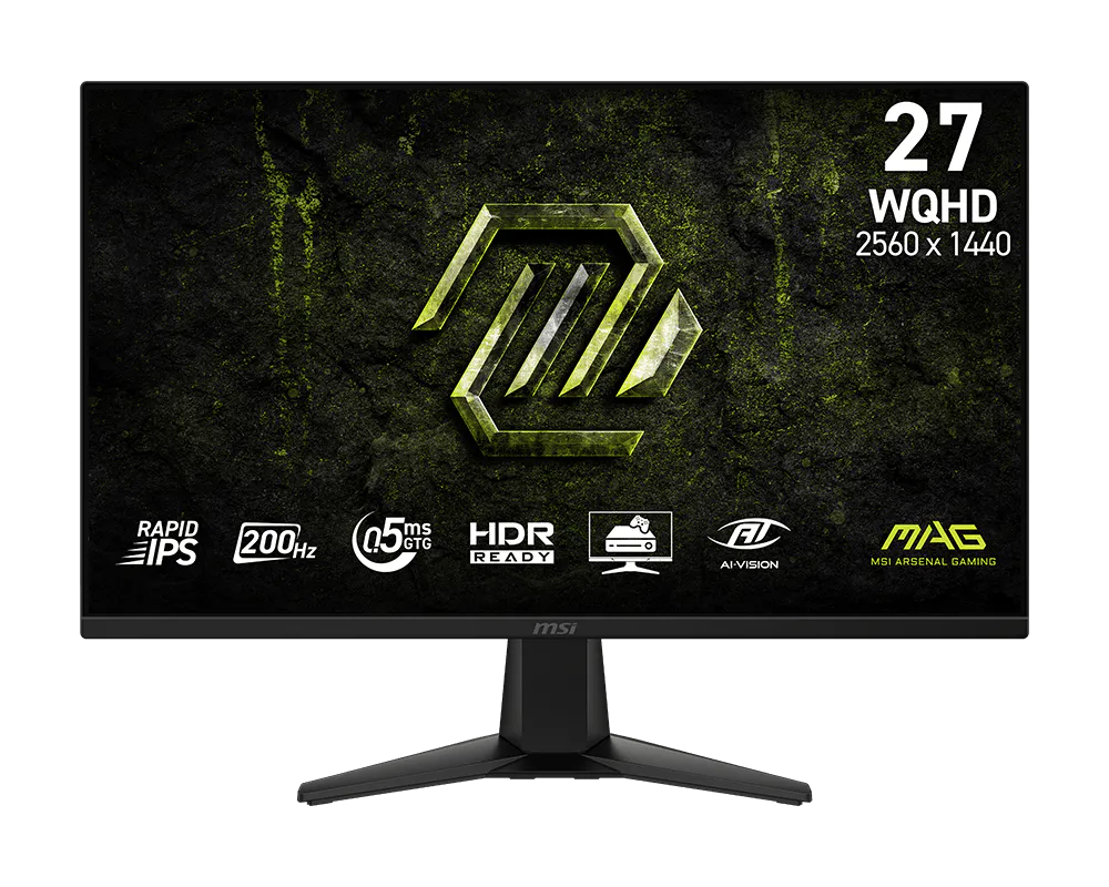 MSI MAG 275QF E20 27″ Gaming Monitor, 2560 x 1440 (WQHD) Panel, 200Hz refresh rate, rapid 0.5ms (GtG, Min) response time, HDR, Black