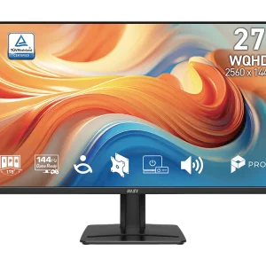 MSI PRO MP275Q E14 27" Business Productivity Monitor, 2560 x 1440 (WQHD) IPS Panel, 144Hz Refresh Rate, 1ms (MPRT) / 4ms (GtG) Response Time, Black