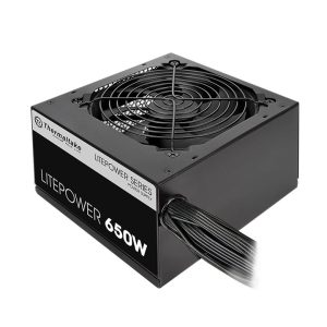 Thermaltake Litepower 650W Non-modular Power Supply, 120mm cooling fan, Black