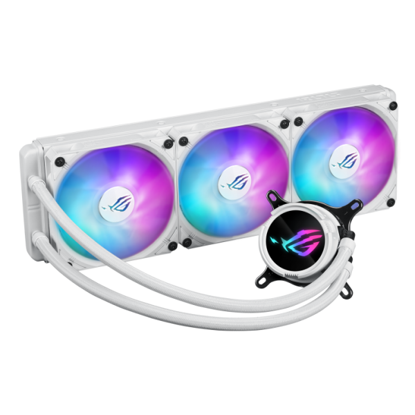 ASUS ROG Strix LC III 360 ARGB White Edition Liquid Cooler, 0dB Technology, Aura Sync, Anti-vibration Rubber - Image 2