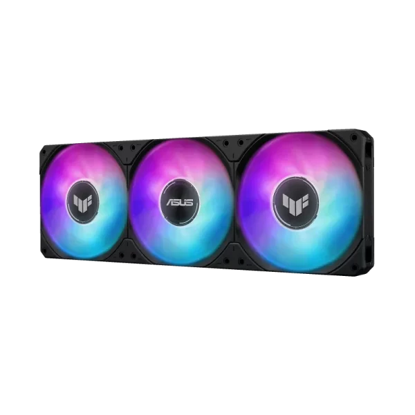 ASUS TUF Gaming LC III 360 ARGB LCD all-in-one liquid CPU cooler with pre-installed & integrated triple fans designed for high airflow and static pressure; 2.8" LCD for hardware monitoring, custom GIFs and MP4 video clips - Image 2