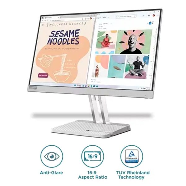 Lenovo L22e-40 22" FHD Monitor, VA Panel, 75 Hz refresh rate, 4ms Response Time, AMD Freesync, White - Image 4
