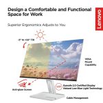 Lenovo L27i-4A 27" Monitor, IPS panel, 100Hz refresh rate, 1ms MPRT Response Time, 99% sRGB color coverage, Silver - Image 3
