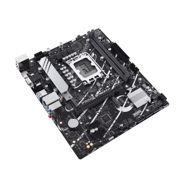 ASUS Prime B760M-K Intel® B760 LGA 1700 mATX Motherboard with PCIe 4.0, two PCIe 4.0 M.2 slots, DDR5, Realtek 2.5Gb Ethernet, VGA, HDMI™, SATA 6 Gbps, front USB 3.2 Gen 1, Aura Sync - Image 2