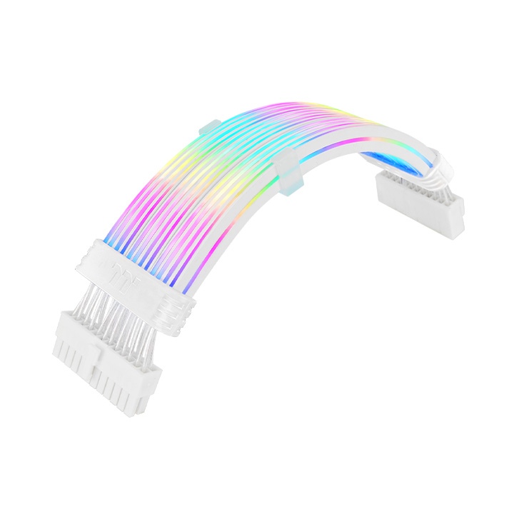 Thermaltake Mod 24Pin ARGB Snow Cable, 240mm Length, White