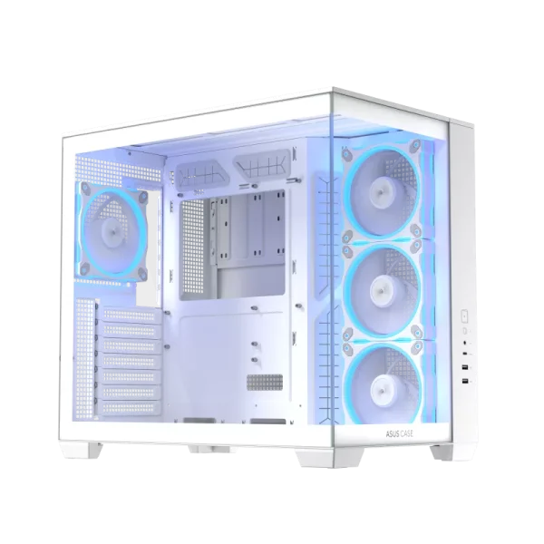 ASUS A32 PLUS ARGB ATX Gaming PC Case, 360mm radiators and 420mm graphics card compatibility, four pre-installed ARGB fans, White - Image 2