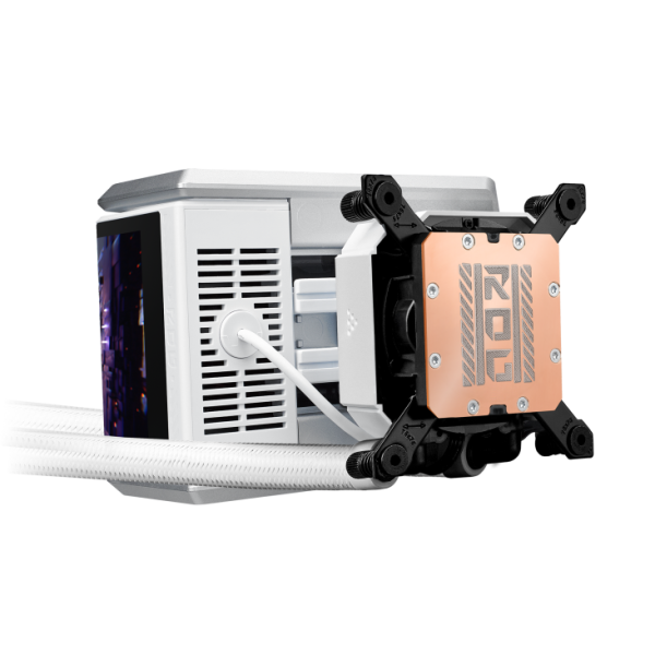 ASUS ROG RYUO IV 360 ARGB WHITE Liquid Cooler, Aura Fan Edge, 6.67-Inch Curved 2K AMOLED Display, White - Image 6