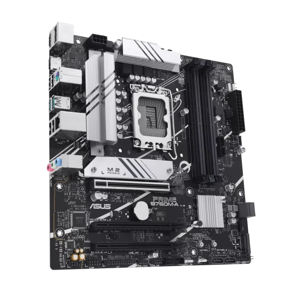 ASUS PRIME B760M-A-CSM Intel® B760 (LGA 1700) mATX motherboard with PCIe 4.0, DDR5, two M.2 slots, Realtek 2.5Gb Ethernet, DisplayPort, Dual HDMI™, SATA 6 Gbps, rear USB 3.2 Gen 2, front USB 3.2 Gen 1 Type-C®, Aura Sync - Image 2