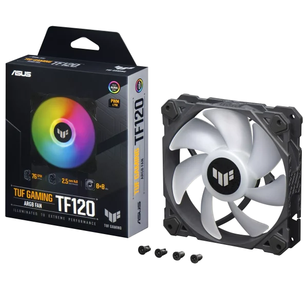 ASUS TUF Gaming TF120 ARGB Fan - Single Pack, Black - Image 4