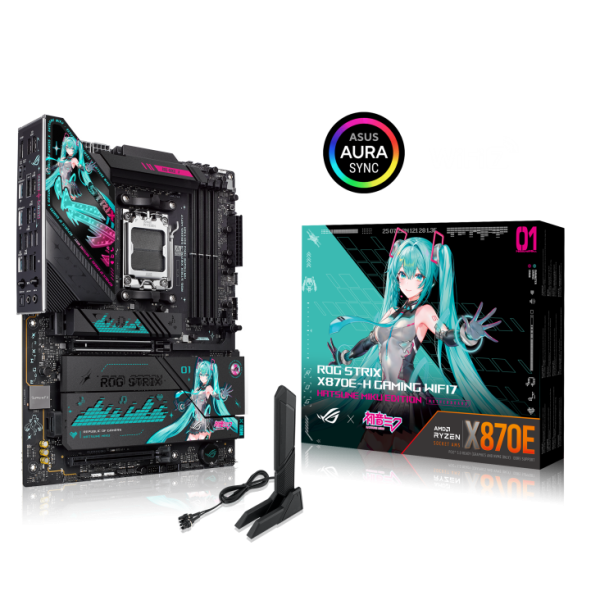 ASUS ROG STRIX X870E-H GAMING WIFI7 HATSUNE MIKU EDITION, AMD Socket AM5 for AMD Ryzen™ 9000 & 8000 & 7000 Series Desktop Processors - Image 2