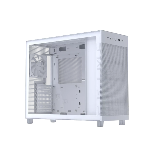 ASUS Prime AP303 - Tempered Glass ATX Case, support for graphics cards up to 360mm long, 360mm radiators up to 60mm thick, and ATX PSUs up to 180mm long, White - Image 3
