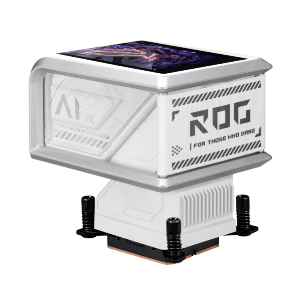 ASUS ROG RYUO IV 360 ARGB WHITE Liquid Cooler, Aura Fan Edge, 6.67-Inch Curved 2K AMOLED Display, White - Image 5