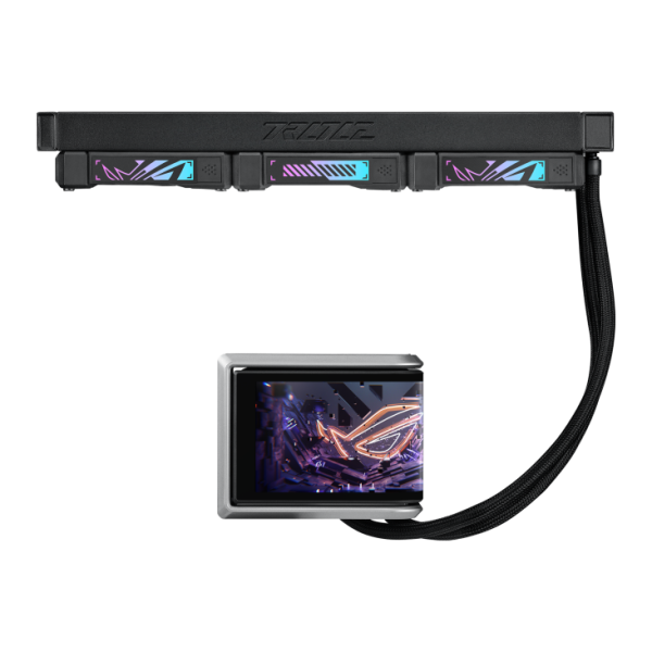 ASUS ROG RYUO IV 360 ARGB Liquid Cooler,  6.67-inch AMOLED display, Aura Fan Edge, Black - Image 4
