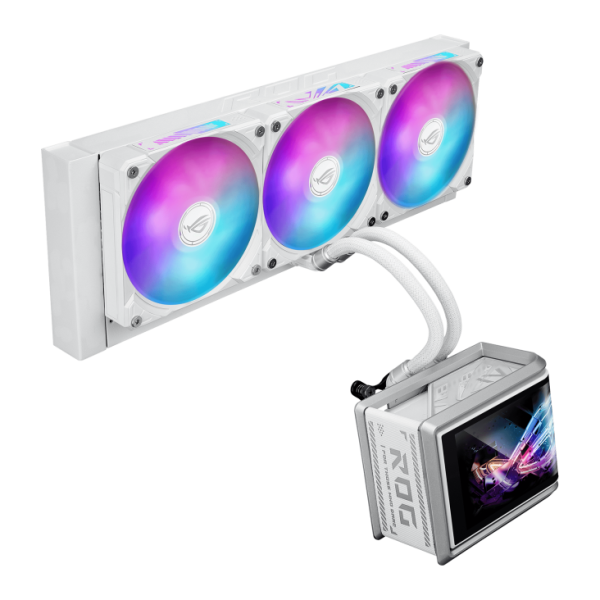 ASUS ROG RYUO IV SLC 360 ARGB Liquid Cooler, 6.67” 2K AMOLED Display, White - Image 2