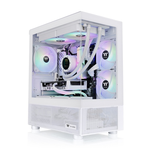 Thermaltake View 170 TG ARGB Micro Chassis, Dual Tempered Glass Panels (Front & Left), M-ATX Form Factor, Three Pre-installed 120mm ARGB Lite Fans, White