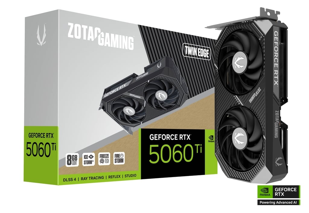 ZOTAC GAMING GeForce RTX 5060 Ti 8GB Twin Edge Graphics Card, ZT-B50610E-10M