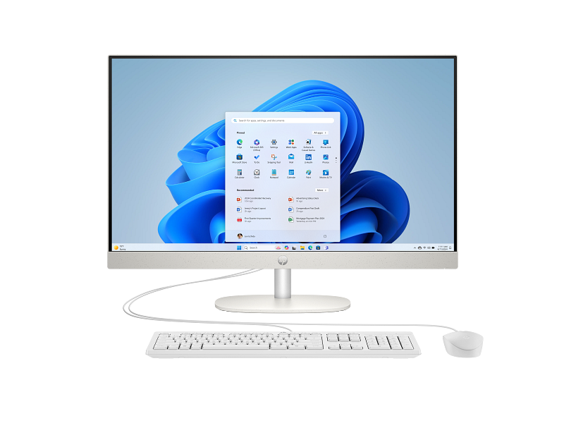 HP AIO 27-cr0154nh 27" TOUCH Desktop, Intel Core i7-1355U Processor, 8GB RAM, 512GB SSD, DOS, WHITE - Image 1