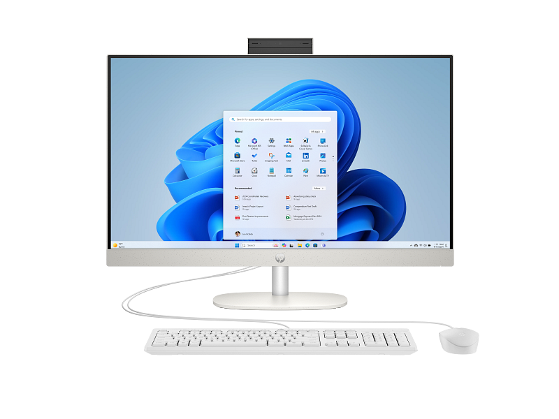 HP AIO 27-cr2039nh 27" TOUCH Desktop, Intel Ultra 5 225U Processor, 8GB RAM, 512GB SSD, DOS, WHITE - Image 1