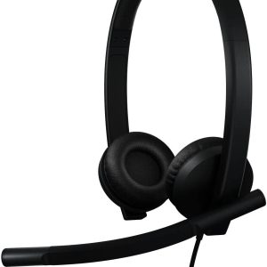 Logitech H570e Wired Headphone Stereo with USB-C Plug, Teams version, Noise-Canceling Mic, Black, 981-001431
