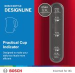 Bosch DesignLine Cordless Electric Kettle, 1.7L Usable volume, 3000W, Red - Image 5