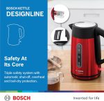 Bosch DesignLine Cordless Electric Kettle, 1.7L Usable volume, 3000W, Red - Image 6