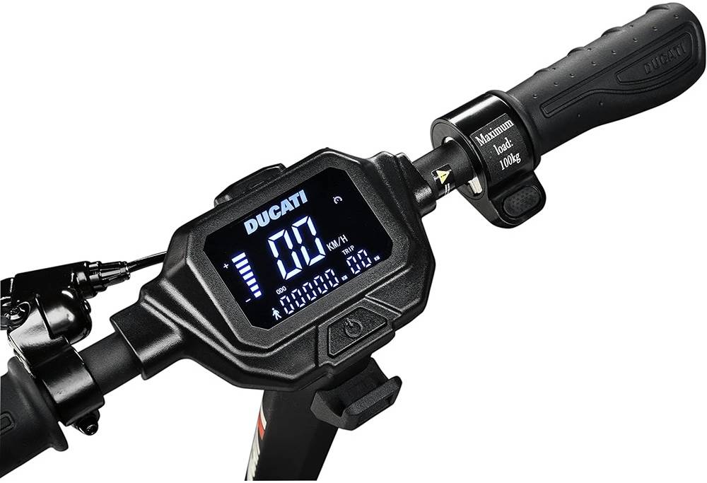 Ducati PRO II PLUS Advanced Safety Electric Scooter, Up to 25km Travel Range, 25km/h Top Speed, Black