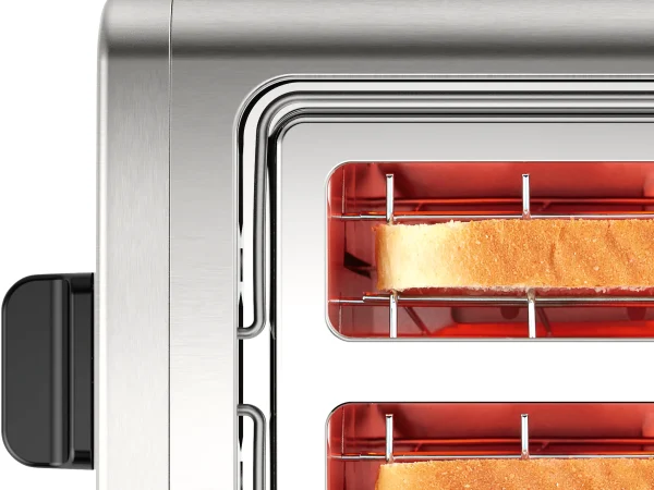 Bosch DesignLine Stainless Steel Compact Toaster, Two Slice, Silver - Image 3